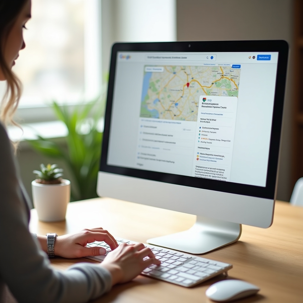 Konfiguracja profilu Google Business na ekranie komputera